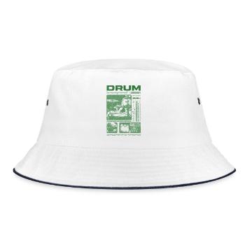 Rock Drummer Drum Player Streetwear - Bucket Hat - white/navy - Front