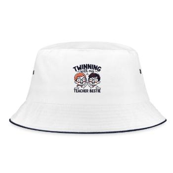 Partnerschaft mit meiner Lehrer-Bestie - Bucket Hat - Weiß/Navy - Vorne