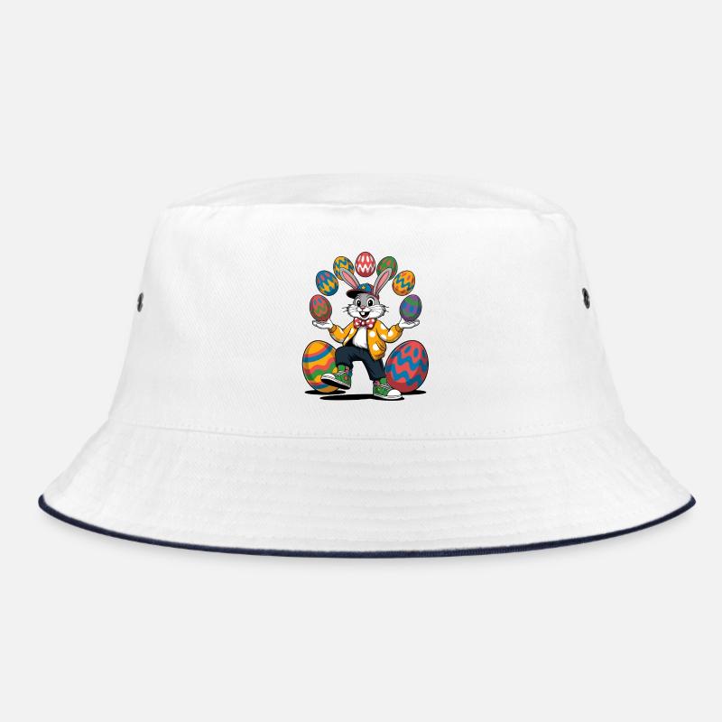 Easter bunny show with colorful eggs Bucket Hat