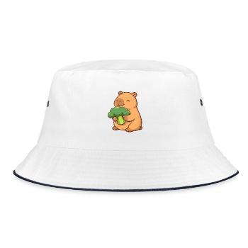 Capybara au brocoli – détendu et mignon - Bob - blanc/marine - Devant