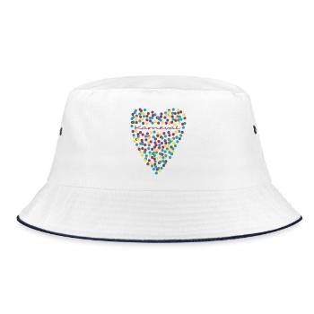 Karneval mit Herz - Bucket Hat - Weiß/Navy - Vorne