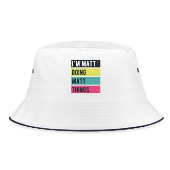 I’m Matt Doing Matt Things Retro Colors - Bucket Hat - white/navy - Front