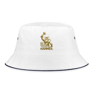 Wikinger Viking Legende Seemann Odin Rabe Kämpfer - Bucket Hat - Weiß/Navy - Vorne