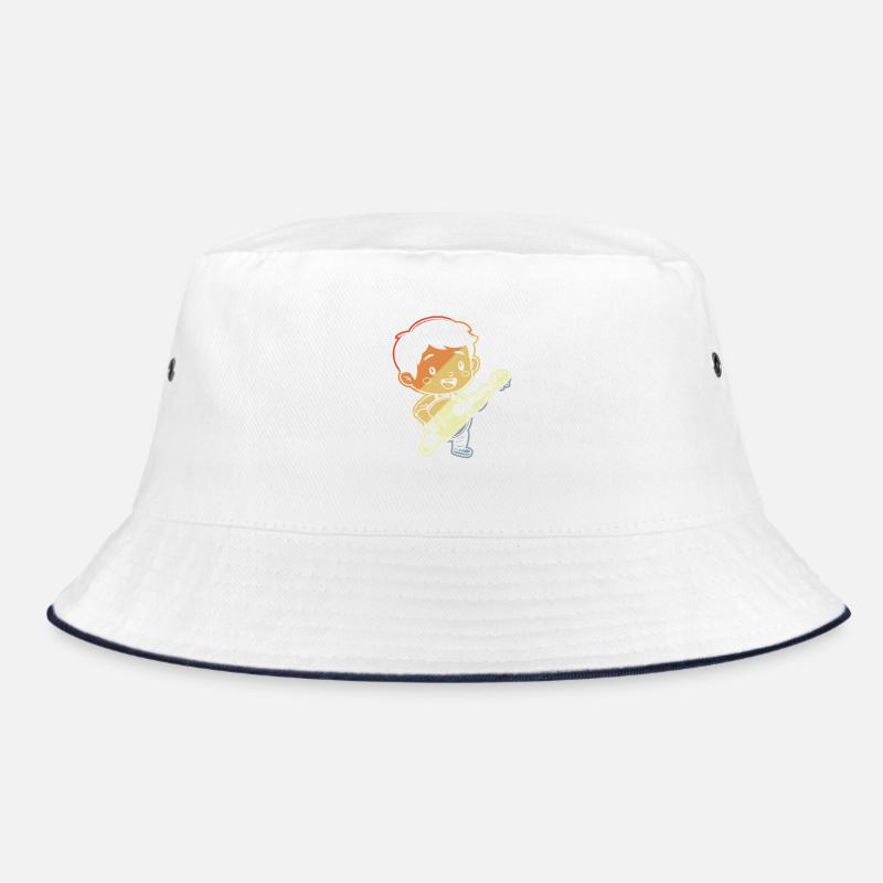 Kleiner Banjoist Comic - Bucket Hat - Weiß/Navy