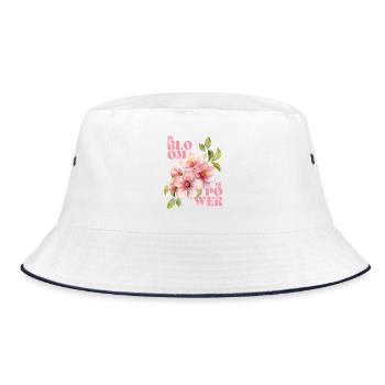 IN BLOOM - IN POWER - Bucket Hat - white/navy - Front