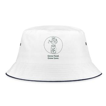 Ökologischer Gartenbau nachhaltige Landwirtschaft  - Bucket Hat - Weiß/Navy - Vorne
