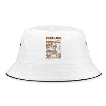Rock Drummer Drum Player Streetwear - Bucket Hat - white/navy - Front