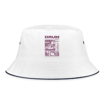 Rock Drummer Drum Player Streetwear - Bucket Hat - white/navy - Front