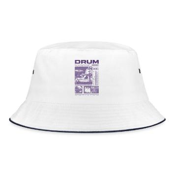 Rock Drummer Drum Player Streetwear - Bucket Hat - white/navy - Front