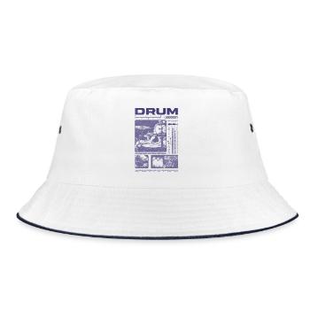 Rock Drummer Drum Player Streetwear - Bucket Hat - white/navy - Front