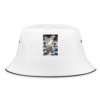 Seagulls Steals Chips Funny - Bucket Hat - white/navy - Front
