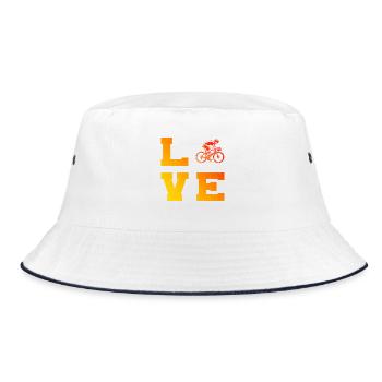 Clear road bike message - Bucket Hat - white/navy - Front
