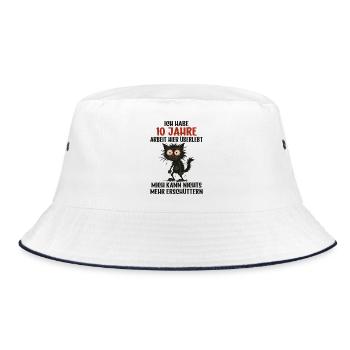 10 Jähriges Firmenjubiläum Dienstjubiläum Arbeit - Bucket Hat - Weiß/Navy - Vorne
