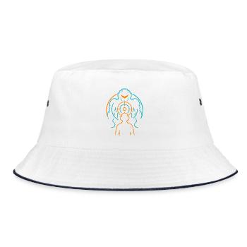 Gamer Mecha, Gaming Sight - Bucket Hat - white/navy - Front