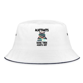 Funny Accountants Work Their Assets Off  - Bucket Hat - white/navy - Front
