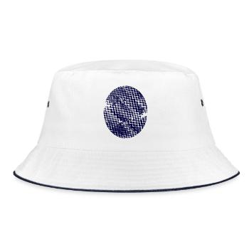 Azurian Zigzag Circle Pattern - Bucket Hat - white/navy - Front