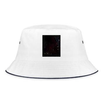 Dark Neon Lines Pattern - Bucket Hat - white/navy - Front