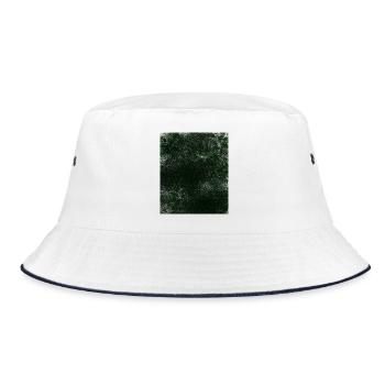 Dark green texture with spots - Bucket Hat - white/navy - Front