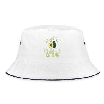 Avocado Keto Saying Tea - Bucket Hat - white/navy - Front