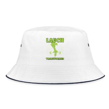 Gewichtheber LAUCH TRANSFORMED Lustiges - Bucket Hat - Weiß/Navy - Vorne