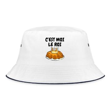 Humour Epiphany Cake It's Me The King - Bucket Hat - white/navy - Front