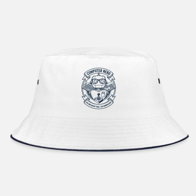 Computer Nerd Robot Logo Bucket Hat
