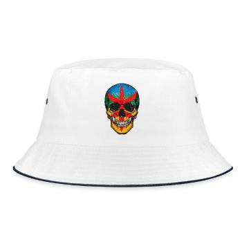 Colorful Berber flag skull - berber skull - Bucket Hat - white/navy - Front