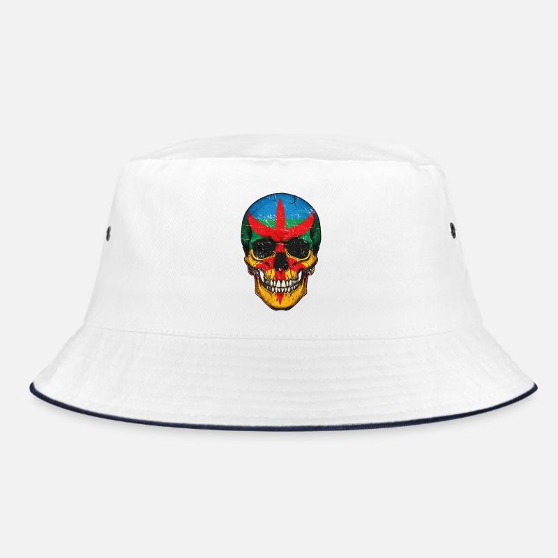 Bunte Berberflaggen-Schädel – Berber-Schädel Bucket Hat