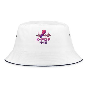 K Pop Coréen - Bob - blanc/marine - Devant
