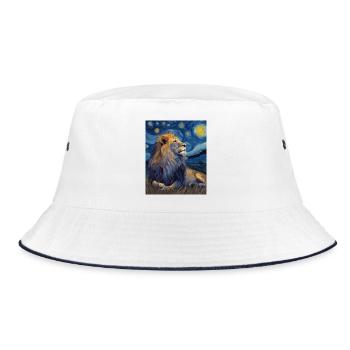 Löwe Van Gogh - Bucket Hat - Weiß/Navy - Vorne