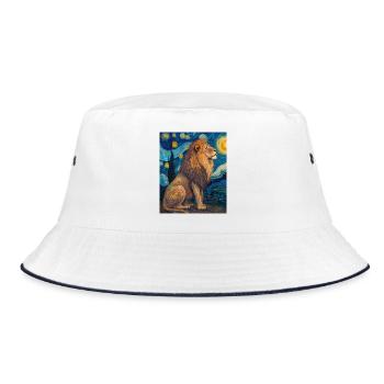 Löwe Van Gogh - Bucket Hat - Weiß/Navy - Vorne