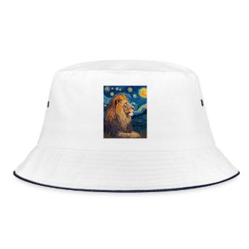 Löwe Van Gogh - Bucket Hat - Weiß/Navy - Vorne