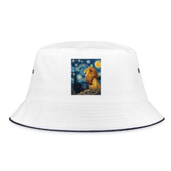 Löwe Van Gogh - Bucket Hat - Weiß/Navy - Vorne