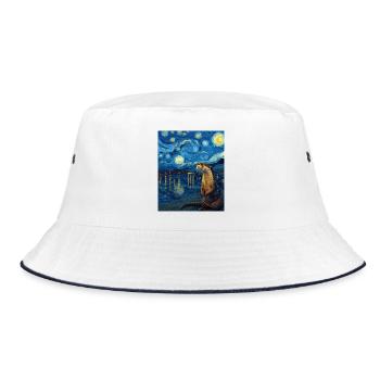 Otter Van Gogh - Bucket Hat - Weiß/Navy - Vorne