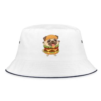 Mignon chien carlin Fast-food Cheeseburger - Bob - blanc/marine - Devant