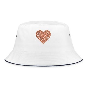 Crochet Lover Heart Yarn Hooks Funny Crochet - Bucket Hat - white/navy - Front