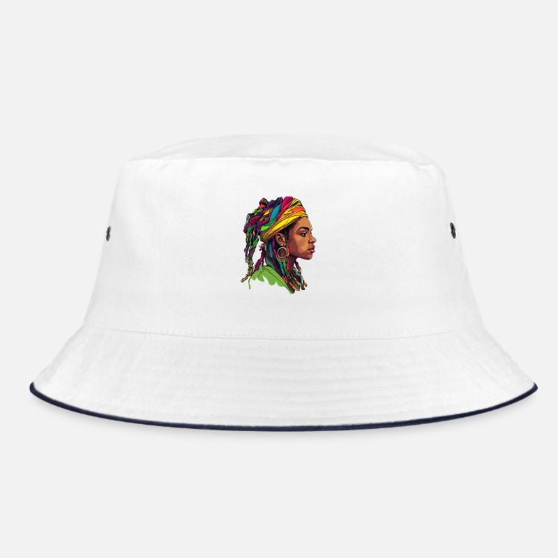 Kopfwrap Farbexplosion Portrait Bucket Hat