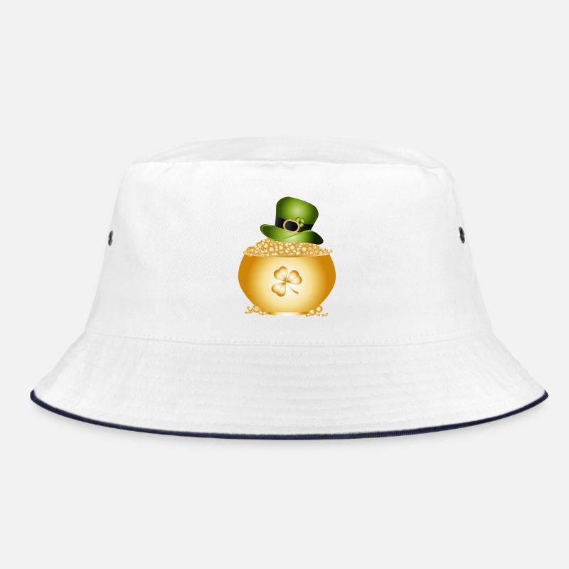 Pot doré avec trèfle et chapeau vert Bob