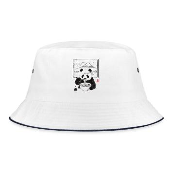 Ramen Panda - Bucket Hat - Weiß/Navy - Vorne
