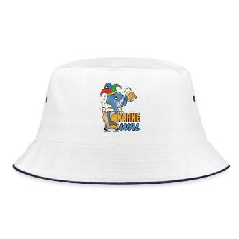 Karnewal - Wal mit Bierkrug - Bucket Hat - Weiß/Navy - Vorne