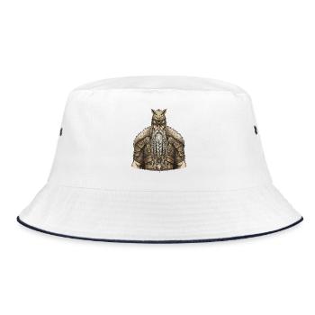 Wikinger Viking Legende Seemann Odin Rabe Kämpfer - Bucket Hat - Weiß/Navy - Vorne