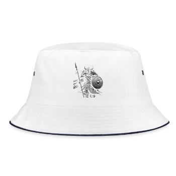 Wikinger Viking Legende Seemann Odin Rabe Kämpfer - Bucket Hat - Weiß/Navy - Vorne