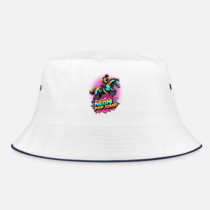 Neon Pop Jump – Reiten Springpferd Bucket Hat