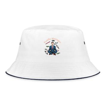 Family Manager Zen: Finances & Balance - Bucket Hat - white/navy - Front