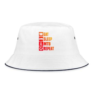 Modern mountain bike artwork - Bucket Hat - white/navy - Front