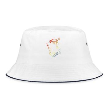 Vintage Skateboard - Bucket Hat - white/navy - Front
