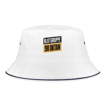 Blood Type 98 Octane - Gasoline Design - Bucket Hat - white/navy - Front
