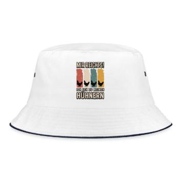 I've had enough - I'm going to my chickens - Bucket Hat - white/navy - Front