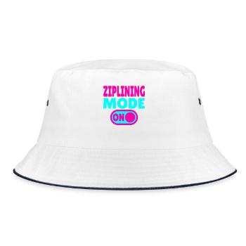 Ziplining Mode ON – Adrenaline on the Zipline - Bucket Hat - white/navy - Front