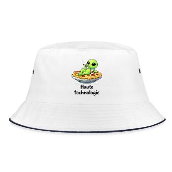 High tech – Alien relax and quirky humor - Bucket Hat - white/navy - Front